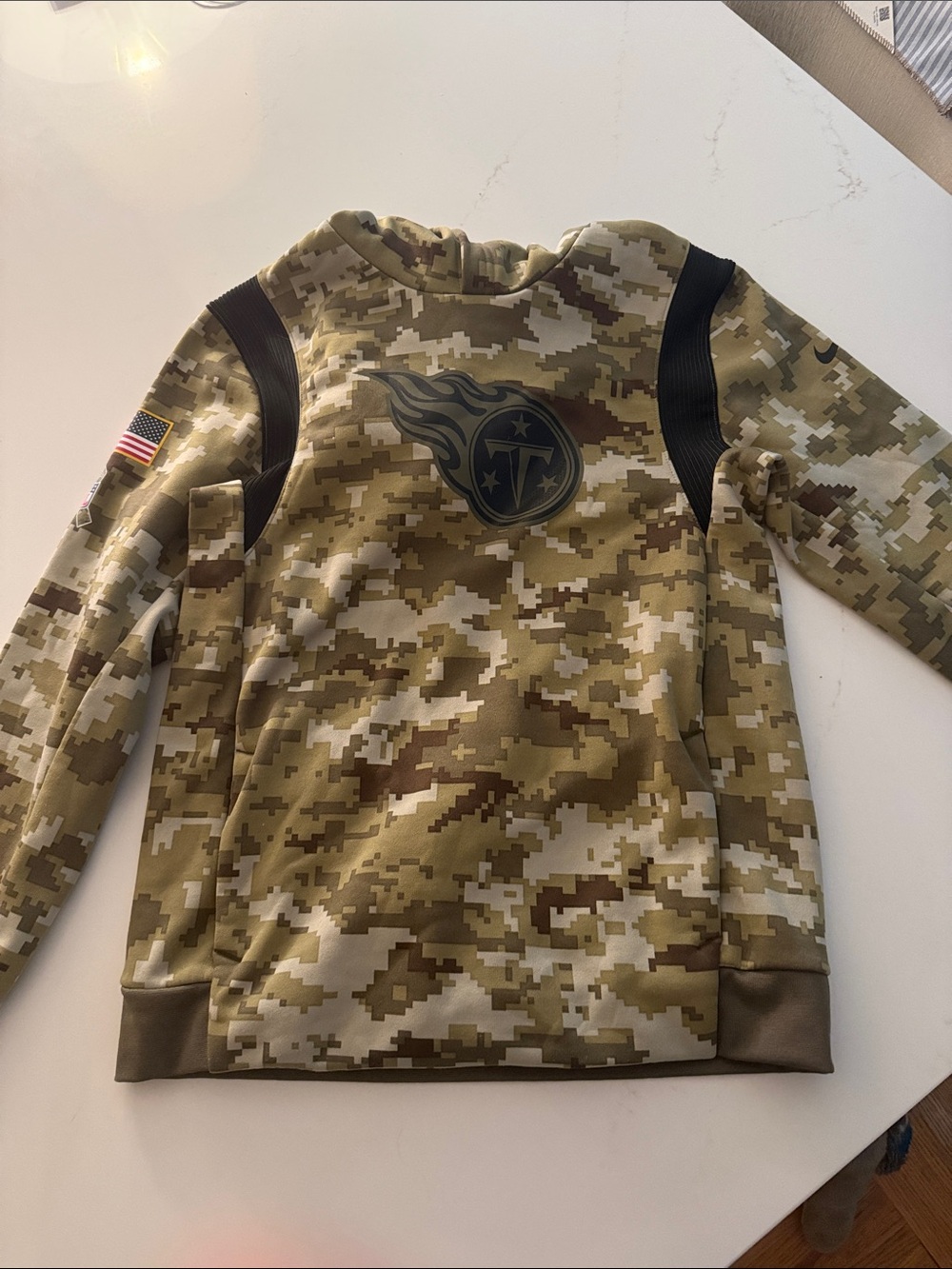 NFL Kids Camo Pullover Sweatshirt in Olive, Tan, Brown